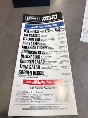 Menu photo 1 Lennys Grill & Subs San Antonio, TX Menu photo 1 Lennys Grill & Subs San Antonio, TX