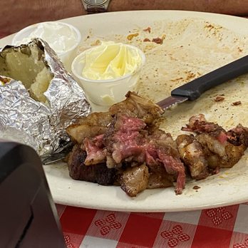 Robby’s BBQ - fat and gristle from rib eye steak - over a 1/3 of steak not edible. - American Near Me - Whitesboro, Texas Robby’s BBQ - fat and gristle from rib eye steak - over a 1/3 of steak not edible. - American Near Me - Whitesboro, Texas