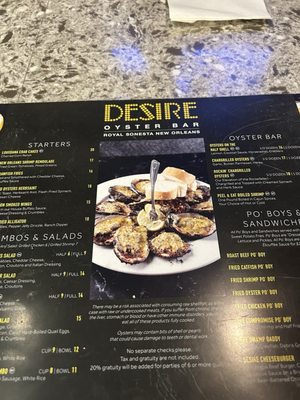 Menu photo 8 Desire Oyster Bar New Orleans, LA Menu photo 8 Desire Oyster Bar New Orleans, LA