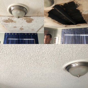 Portello Popcorn Removal - Before, during, and after a popcorn ceiling patch. - Drywall Installation & Repair Near Me Portello Popcorn Removal - Before, during, and after a popcorn ceiling patch. - Drywall Installation & Repair Near Me