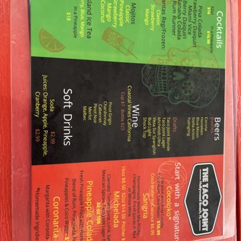 The Taco Joint - Menu - Tacos Near Me - Hollywood, Florida The Taco Joint - Menu - Tacos Near Me - Hollywood, Florida