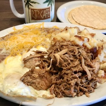 RJ's Cafe - Carnitas and eggs w/ homemade fried potatoes and refried beans. Carnitas are tender and flavorful! - Breakfast & Brunch Near Me - Dana Point, California RJ's Cafe - Carnitas and eggs w/ homemade fried potatoes and refried beans. Carnitas are tender and flavorful! - Breakfast & Brunch Near Me - Dana Point, California