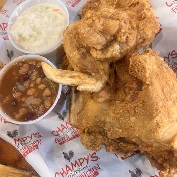 Champy's Famous Fried Chicken - 3 piece white  Slaw  Baked beans - Southern Near Me - Alabaster, Alabama