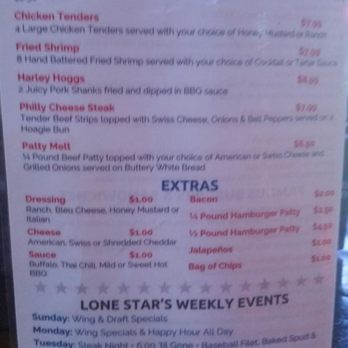 The Lone Star Saloon - Dinner Baskets and Weekly Events at the bottom - New American Near Me - Richmond, Texas