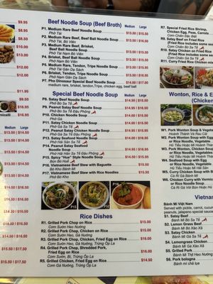 Menu photo 4 Pho Dinosaur Drumheller, AB