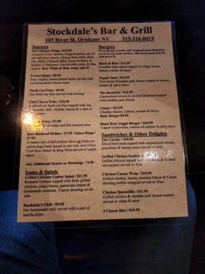 Menu photo 1 Stockdale's Bar & Grill Oriskany, NY Menu photo 1 Stockdale's Bar & Grill Oriskany, NY