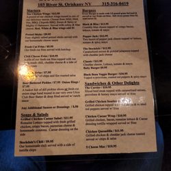 Stockdale's Bar & Grill - Menu