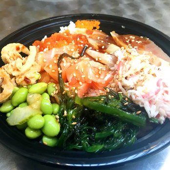 Wild Fish Poke - Salmon and yellowtail poke bowl, yummm - Seafood Near Me - Seattle, Washington