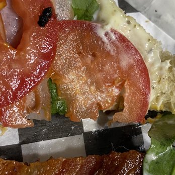 Latte Cafe La Grange - On the other picture u can see the dead fly on the tomato and the hair on the bottom right on the bacon - Bakeries Near Me - La Grange, Texas Latte Cafe La Grange - On the other picture u can see the dead fly on the tomato and the hair on the bottom right on the bacon - Bakeries Near Me - La Grange, Texas