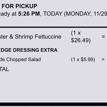 Brio Italian Grille - Orders placed on 11/29/21 and 1/31/22 - Italian Near Me - Lyndhurst, Ohio