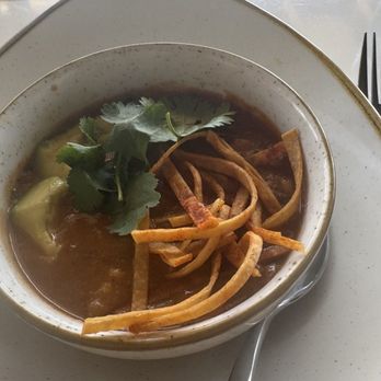 Monkeypod Kitchen - Vegan tortilla soup has a nice kick - New American Near Me - Lahaina, Hawaii