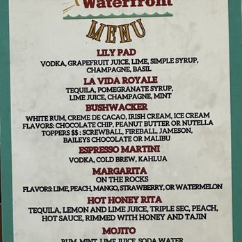 The Waterfront - Drink menu - Seafood Near Me - Daphne, Alabama The Waterfront - Drink menu - Seafood Near Me - Daphne, Alabama