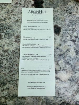 Menu photo 8 AronHill Vineyards Templeton, CA Menu photo 8 AronHill Vineyards Templeton, CA