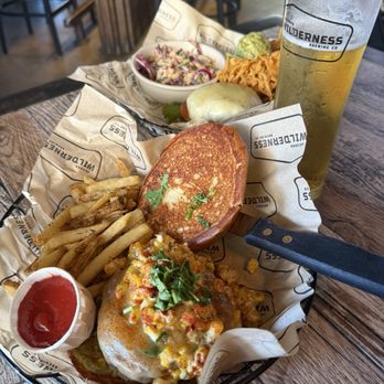 Arizona Wilderness Brewing - The Elote and Downtown burgers with fries - Breweries Near Me - Gilbert, Arizona