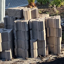 Leftover wall block. Needed 20 blocks he ordered 45 and refused to return them for a refund. Gave them to another contractor.