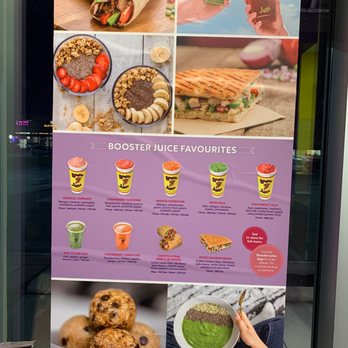 Booster Juice - a menu for a fast food restaurant - Juice Bars & Smoothies Near Me - Richmond Hill, Ontario