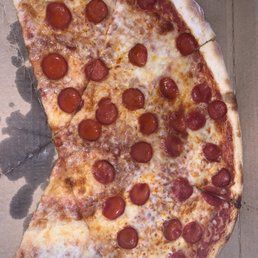 Half cheese half pepperoni crunchy pizza just the way I like it!