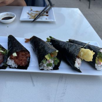 Shiku Sushi - California, shrimp tempura & negi toro hand rolls. - Sushi Bars Near Me - La Jolla, California Shiku Sushi - California, shrimp tempura & negi toro hand rolls. - Sushi Bars Near Me - La Jolla, California