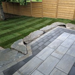 Devine Image Lawn Maintenance - Fence installation
Sod installation
Retaining wall with entertainment area.
