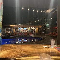 Sam's Kitchen - View of the pool from our table.