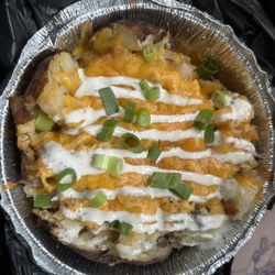 Spudzilla Monster Loaded Potatoes and More - Chicken Buffalo Potatoe
