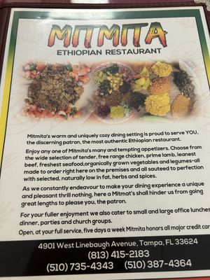Menu photo 6 Mitmita Ethiopian Restaurant Tampa, FL Menu photo 6 Mitmita Ethiopian Restaurant Tampa, FL