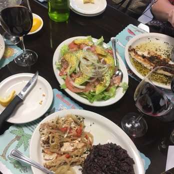 Mara's Fish House - a table of food and wine - Seafood Near Me - Medley, Florida