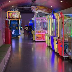 South 40 - The arcade had dozens of claw machines and other games of competition.