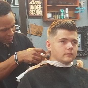 Blacktree Barber - My son getting styled up. Pompadour for sho. - Barbers Near Me - San Diego, California Blacktree Barber - My son getting styled up. Pompadour for sho. - Barbers Near Me - San Diego, California