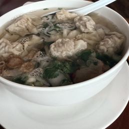 Egg noodle soup with wonton and roasted pork Egg noodle soup with wonton and roasted pork