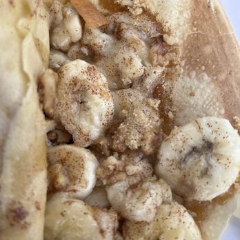 Rocky Mountain Crepes - The Banana Bread (fresh bananas, brown sugar & walnuts). You can also get this with powdered sugar & whipped cream too! - Food Trucks Near Me - New Braunfels, Texas Rocky Mountain Crepes - The Banana Bread (fresh bananas, brown sugar & walnuts). You can also get this with powdered sugar & whipped cream too! - Food Trucks Near Me - New Braunfels, Texas