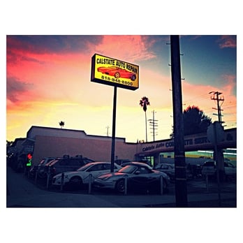 Calstate Auto Repair - Shop front at sunset - Auto Repair Near Me - Burbank, California Calstate Auto Repair - Shop front at sunset - Auto Repair Near Me - Burbank, California