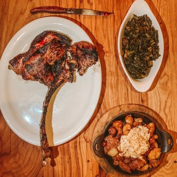 Dai Due - Pork chop, greens, and potatoes Caroline - Butcher Near Me - Austin, Texas