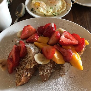 Plums Cafe - Coconut crunch French Toast - Breakfast & Brunch Near Me - Costa Mesa, California