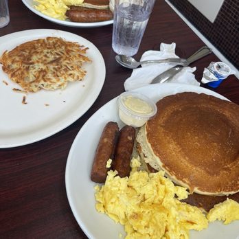 Patty's Eggnest - Two plates of Pancake Sandwich and a side of crispy Hash Browns - Breakfast & Brunch Near Me - Tukwila, Washington Patty's Eggnest - Two plates of Pancake Sandwich and a side of crispy Hash Browns - Breakfast & Brunch Near Me - Tukwila, Washington