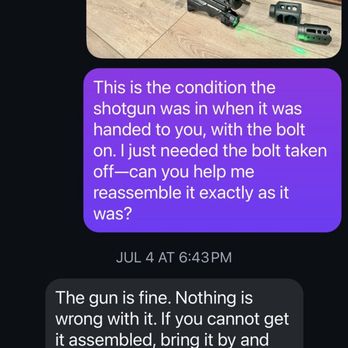 Red Rifle - Totally frustrated confirming my KS7 was brand new after Jack claimed the bolt on. Arrel was aftermarket, not oem Keltec. - Guns & Ammo Near Me - Carson, California Red Rifle - Totally frustrated confirming my KS7 was brand new after Jack claimed the bolt on. Arrel was aftermarket, not oem Keltec. - Guns & Ammo Near Me - Carson, California