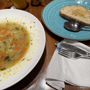 Carnegie Diner - Delicious homemade chicken soup, served with a delicious homemade slice of bread that is out of this world fantastic!! - Sandwiches Near Me - New York, New York
