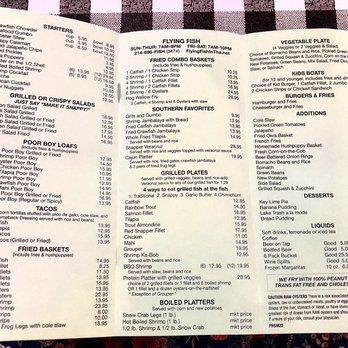 Flying Fish - Menu 7/2023 - Seafood Near Me - Dallas, Texas Flying Fish - Menu 7/2023 - Seafood Near Me - Dallas, Texas