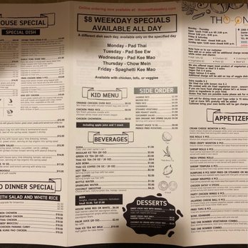 Tho One Thai Eatery - Menu - Thai Near Me - La Verne, California Tho One Thai Eatery - Menu - Thai Near Me - La Verne, California