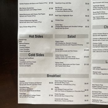 Nad Tatrami - Menu page 1 - Polish Near Me - Monee, Illinois
