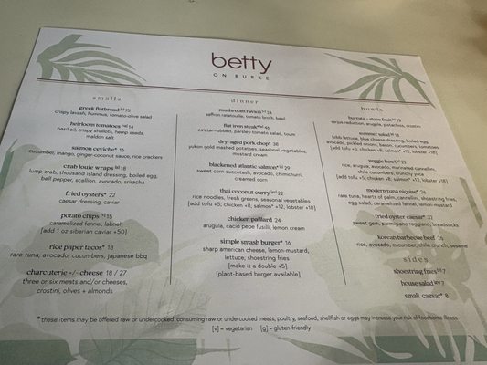 Menu photo 1 Betty On Burke Winston-Salem, NC Menu photo 1 Betty On Burke Winston-Salem, NC