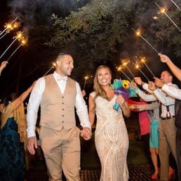 Sparkler send off shot