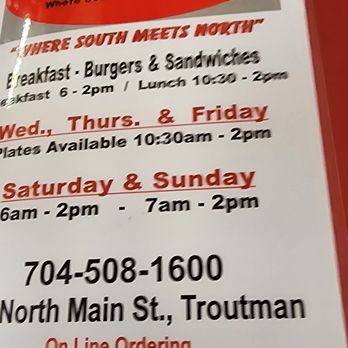 Troutman cafe - Menu Cover - Desserts Near Me - Troutman, North Carolina