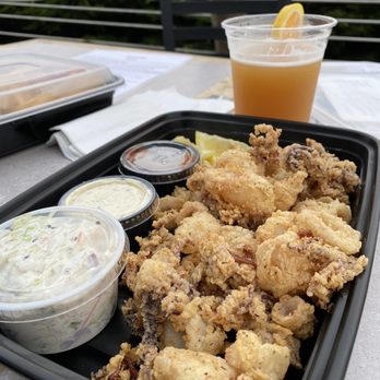 Moss Beach Distillery - Crispy Buttermilk Calamari So light & crispy fried. Sauce's are yummy! - Seafood Near Me - Moss Beach, California Moss Beach Distillery - Crispy Buttermilk Calamari So light & crispy fried. Sauce's are yummy! - Seafood Near Me - Moss Beach, California