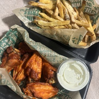Wingstop - six piece original hot, Wingstop's original fries with extra seasoning, and a delicious cup of Wingstop ranch! - Chicken Wings Near Me - Baton Rouge, Louisiana Wingstop - six piece original hot, Wingstop's original fries with extra seasoning, and a delicious cup of Wingstop ranch! - Chicken Wings Near Me - Baton Rouge, Louisiana
