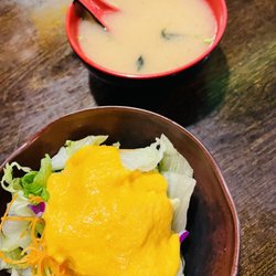 Ginza Asian Bistro - Green Salad and Miso Soup