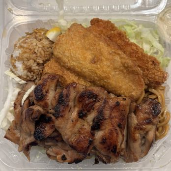 Be Wok & Hawaiian BBQ - #1A) Seafood BBQ Chicken Combo with Chow Mein and Fried Rice - Hawaiian Near Me - Campbell, California Be Wok & Hawaiian BBQ - #1A) Seafood BBQ Chicken Combo with Chow Mein and Fried Rice - Hawaiian Near Me - Campbell, California