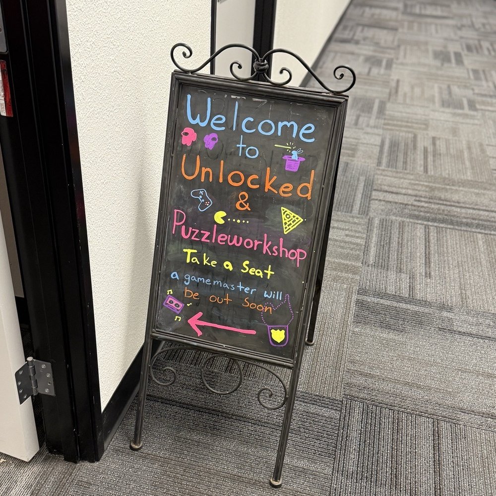 Puzzle Workshop: Escape Room - Welcome sign - Escape Games Near Me - Costa Mesa, California Puzzle Workshop: Escape Room - Welcome sign - Escape Games Near Me - Costa Mesa, California