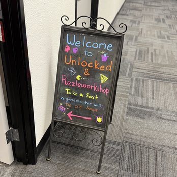 Puzzle Workshop: Escape Room - Welcome sign - Escape Games Near Me - Costa Mesa, California Puzzle Workshop: Escape Room - Welcome sign - Escape Games Near Me - Costa Mesa, California