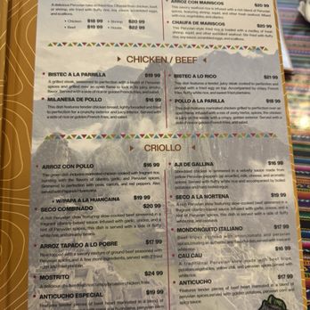 Cuzco Peruvian Cuisine - menu - Peruvian Near Me - Atlanta, Georgia